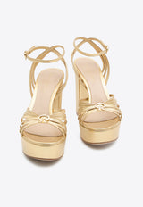 Gianvito Rossi Rita 105 Metallic Leather Platform Sandals Gold G32632-70RIC-MEKO