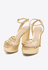Gianvito Rossi Rita 105 Metallic Leather Platform Sandals Gold G32632-70RIC-MEKO