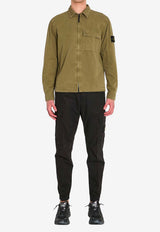Stone Island Logo Patch Zip-Up Jacket Green L1S151200008-S00WN-V015G