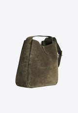 Saint Laurent Large Le 5 À 7 Suede Shoulder Bag Green 850545-1U80W-3212