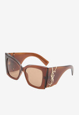Saint Laurent Blaze Crystal Butterfly Sunglasses Brown 862888-Y9958-2506