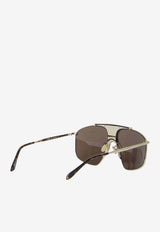 Alaïa Croc-Embossed Aviator Sunglasses Brown AA4E1002S008--241