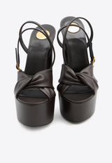 Saint Laurent Franciane 160 Nappa Leather Platform Sandals Brown 860819-AADFO-2245