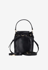 Miu Miu Logo Flap-Top Leather Backpack Black 5BZ045VOOM2CRW_F0002