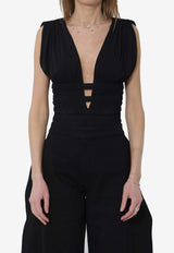 Alaïa Deesse Jersey Bodysuit Black AA9B0476J090C--995