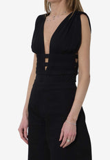 Alaïa Deesse Jersey Bodysuit Black AA9B0476J090C--995