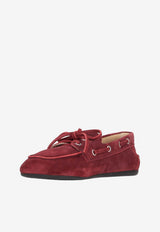 Miu Miu Suede Delavé Loafers Red 5D123EFD005ZIJ_F0382