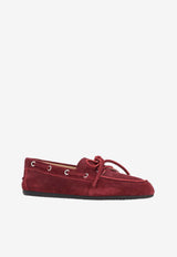 Miu Miu Suede Delavé Loafers Red 5D123EFD005ZIJ_F0382