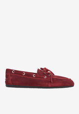 Miu Miu Suede Delavé Loafers Red 5D123EFD005ZIJ_F0382