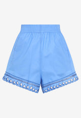 Life Shorts with Embroidered Cut-Outs