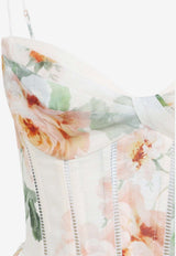 Carousel Corset Floral Mini Dress