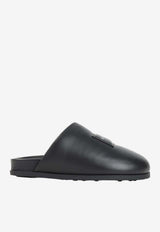 Label Nappa Leather Slippers