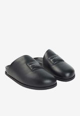 Label Nappa Leather Slippers