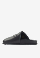 Label Nappa Leather Slippers