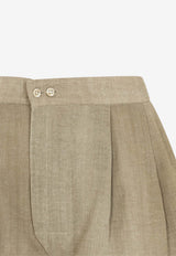 Elastic-Waist Denim Shorts