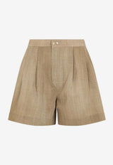 Elastic-Waist Denim Shorts