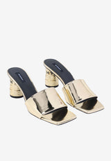 Tape Logo 65 Metallic Leather Mules