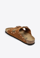 Birkenstock Arizona Rivet Suede Slides  Brown 1031731SUE/S_BIRKE-RM