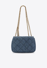 Chloé Small Heritage Quilted Denim Shoulder Bag  Blue CH26US585R53/S_CHLOE-44J