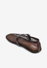 Alaïa Laminated Mesh Ballet Flats Brown AA3A029TK028PL/S_ALAIA-199