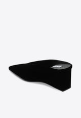 Alaïa 75 Velvet Cube Wedge Mules Black AA3M104A014VEL/R_ALAIA-999