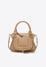 Chloé Small Marcie Leather Shoulder Bag Tan CHC22AS628I31/S_CHLOE-26X