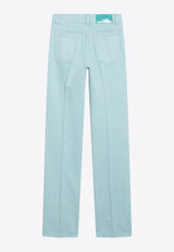 Chloé Logo Patch Straight-Leg Jeans Turquoise CH26UDP11252/S_CHLOE-47D