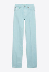 Chloé Logo Patch Straight-Leg Jeans Turquoise CH26UDP11252/S_CHLOE-47D