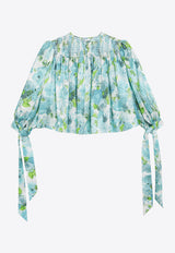 Chloé Floral Cropped Silk Top Multicolor CH26UHT03387/S_CHLOE-91J