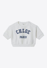 Chloé Kids Girls Logo Cropped Top White C20844-BCO/S_CHLOE-117