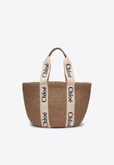 Chloé Large Woody Basket Bag  Beige CHC22SS380G55/S_CHLOE-101