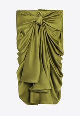 Chloé Draped Silk Skirt  Green CH26UJU01130/S_CHLOE-36R