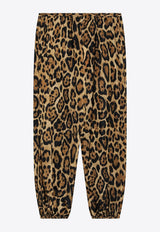Alaïa Leopard Print Silk Pants Brown AA9P1376W172CSI/S_ALAIA-954