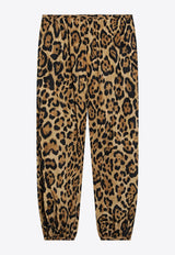 Alaïa Leopard Print Silk Pants Brown AA9P1376W172CSI/S_ALAIA-954