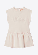 Chloé Kids Girls Logo Embroidered Dress Pink C20888-BCO/S_CHLOE-46J