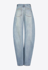 Alaïa Curved-Leg Raw Jeans  Blue AA9P1215D026CDE/S_ALAIA-A56