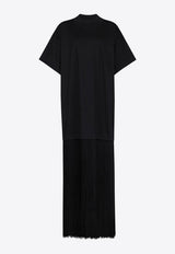 Alaïa Fringed Maxi T-shirt Dress Black AA9I0029J103CCO/S_ALAIA-999