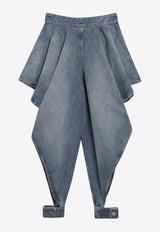 Alaïa Dé Lavé Paneled Jeans Blue AA9P1374D026CDE/S_ALAIA-A56