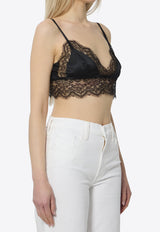 Dolce & Gabbana V-neck Lace Bralette Black O1C58T-FUAD8-N000