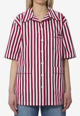Dolce & Gabbana Striped Poplin Shirt Burgundy F5U29T-FR527-S8052