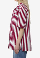 Dolce & Gabbana Striped Poplin Shirt Burgundy F5U29T-FR527-S8052
