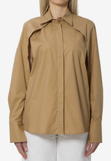 Federica Tosi Open Sleeve Buttoned Shirt Beige 41100-400-24