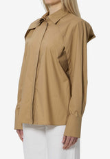 Federica Tosi Open Sleeve Buttoned Shirt Beige 41100-400-24