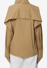 Federica Tosi Open Sleeve Buttoned Shirt Beige 41100-400-24