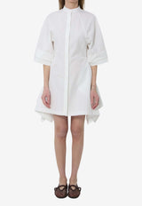 Alaïa Poplin Panel Mini Dress White AA9R3071T611C--000
