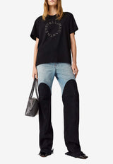 Stella McCartney Logo-Embroidered Boyfriend T-shirt Black 6J01583SQA24_1000