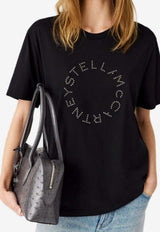 Stella McCartney Logo-Embroidered Boyfriend T-shirt Black 6J01583SQA24_1000