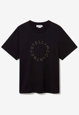 Stella McCartney Logo-Embroidered Boyfriend T-shirt Black 6J01583SQA24_1000