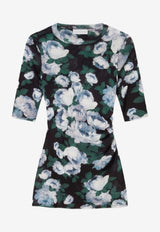 Stella McCartney Floral Print Mesh Top Multicolor 6J04373SQA26_8485
