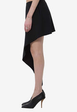 Alaïa Asymmetric Pointed Midi Skirt Black AA9J2541T471C--995